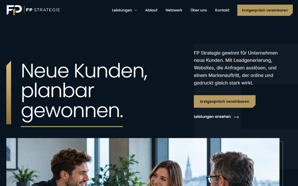 Home page of the FP Strategie website